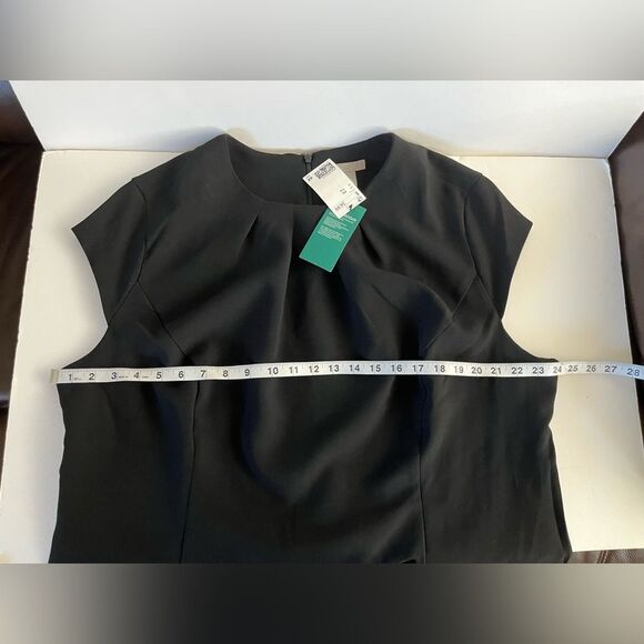 H&M Women’s  Plus Sheath Dress Cap Sleeve Round Neck With Details Size 2XL - Picture 13 of 15